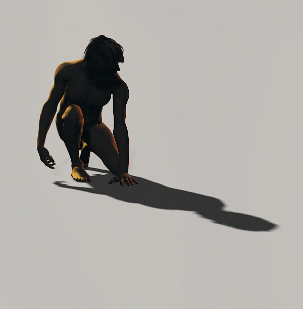 Catch the shadow nude model