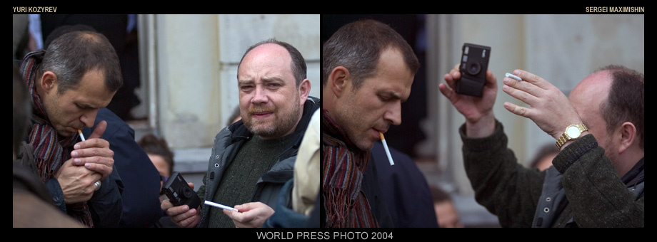'Не умеют они фотографировать...' (из серии 'Победители World Press Photo 2004') Юрий Козырев Сергей (Михаил) Максимишин World Press Photo 2004 www.worldpressphoto.nl