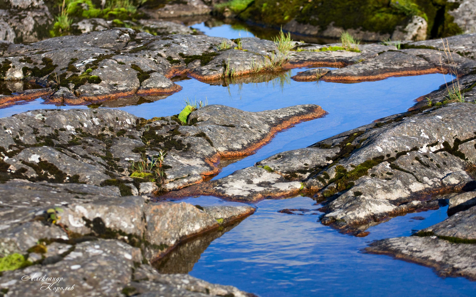 Небесные лужи камень, лужи, вода, Ладога