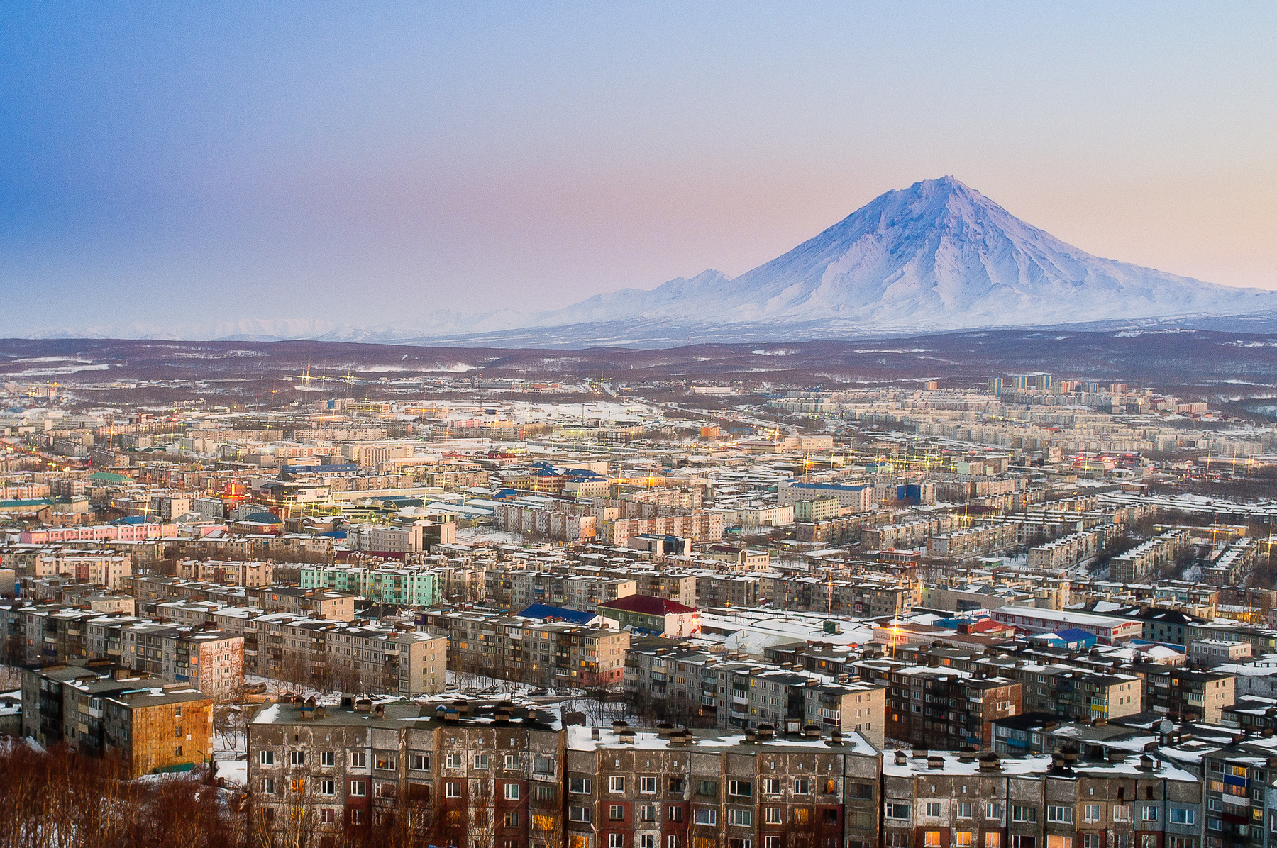 Морозным утром. Камчатка, Петропавловск-Камчатский, зима, горы