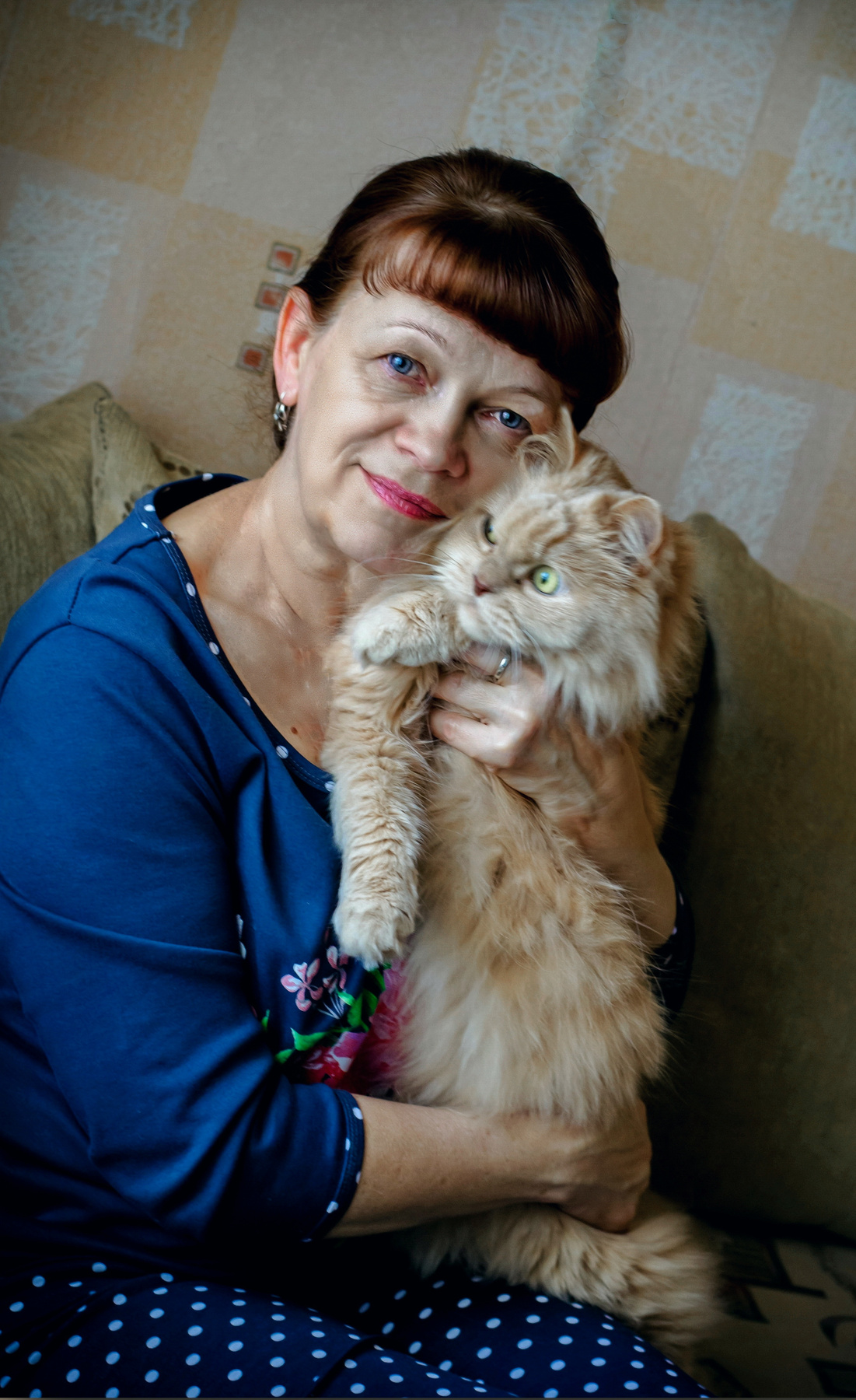 Портрет женщины с котом. портрет женщина кот