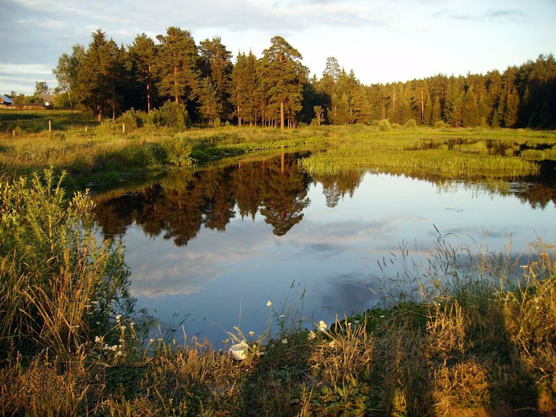 закат у озера... 