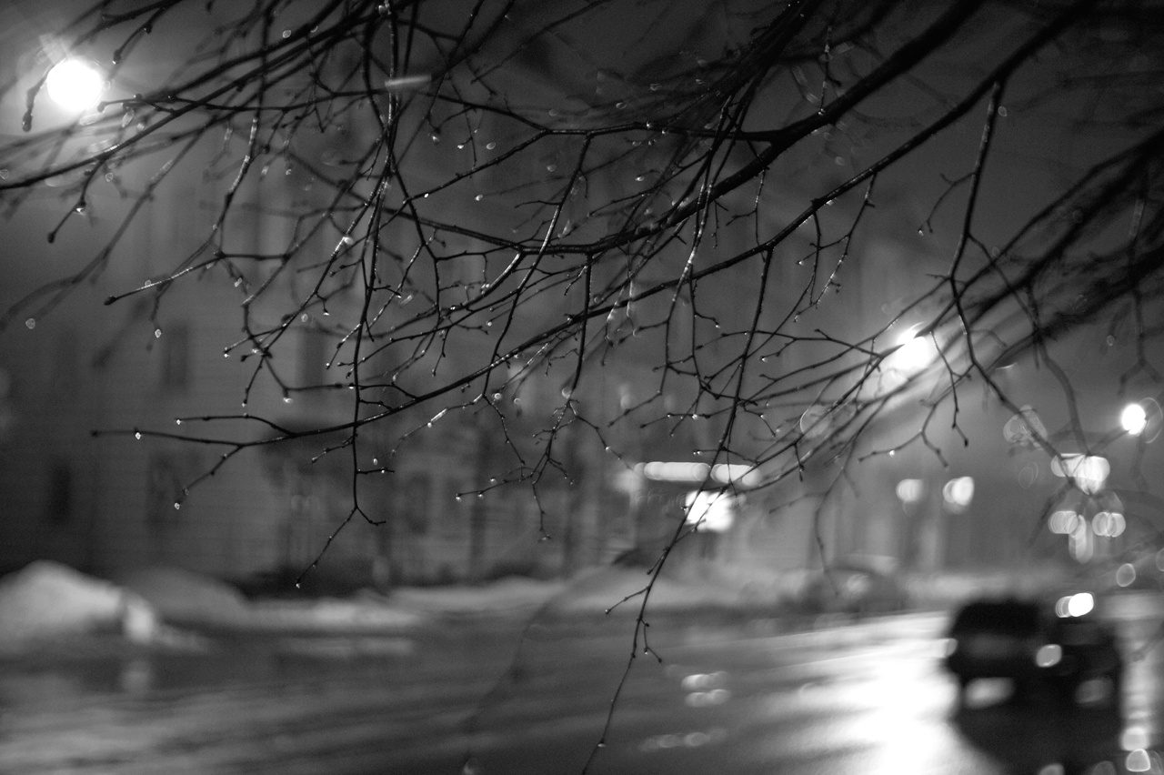 night and rain 