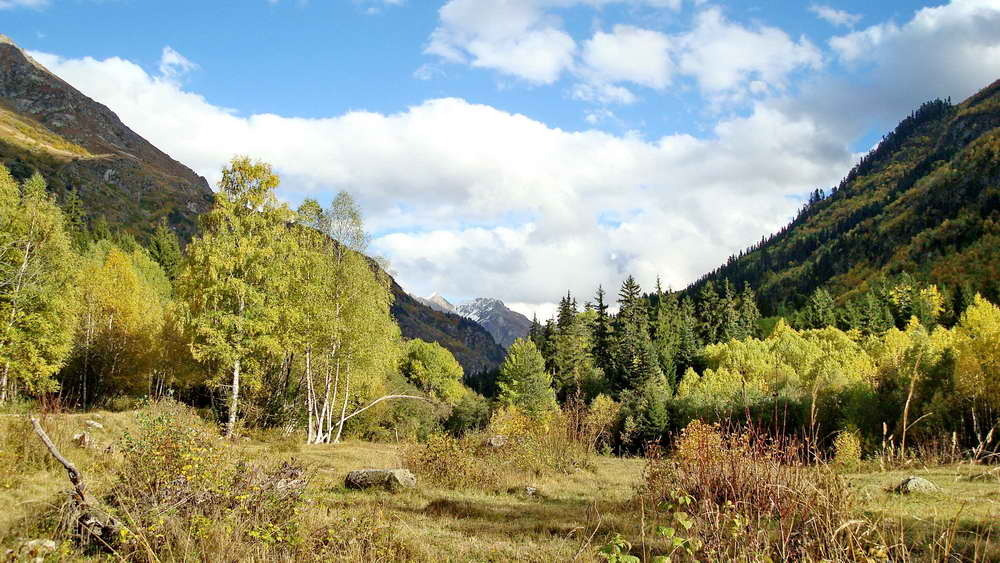 Осень в горах Домбай, кавказ, горы, осень