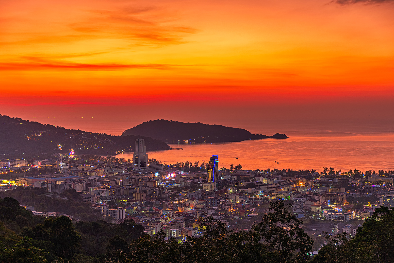 The city and sunset 