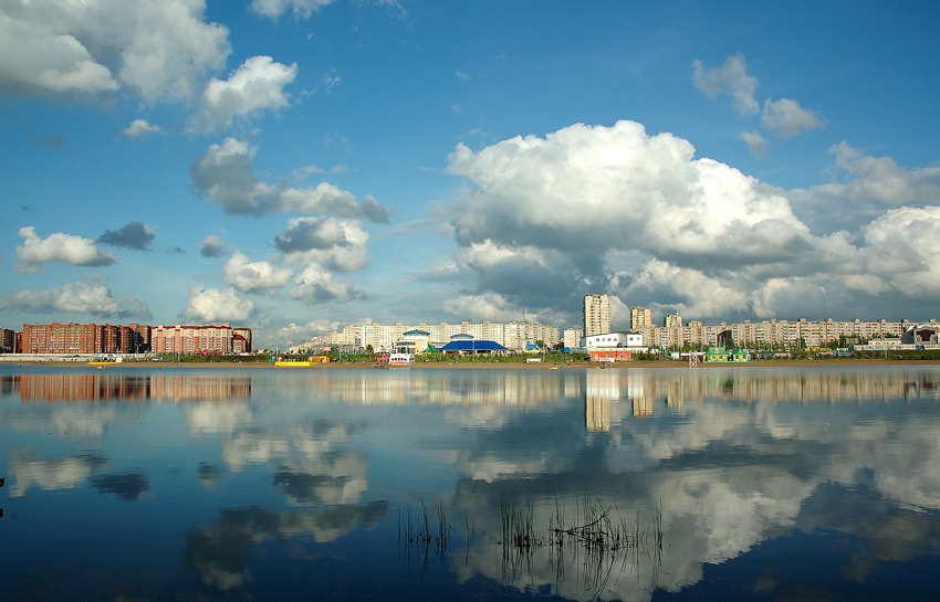 про облака и водную гладь озеро облака отражение