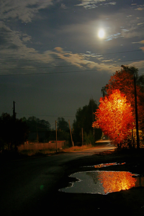 Ночь, улица, фонарь Карабаново
