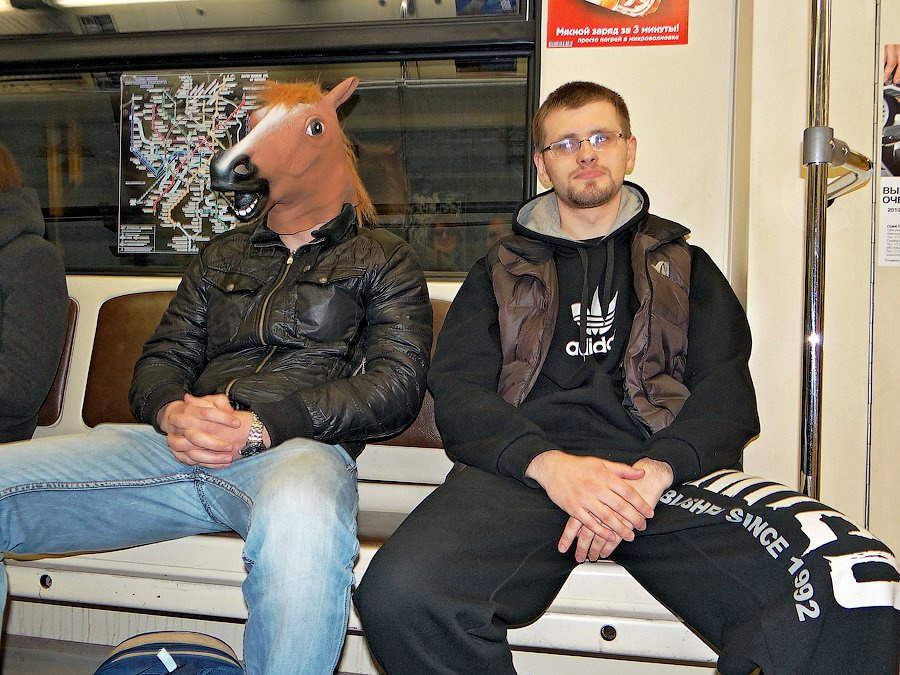 Конь в метро 