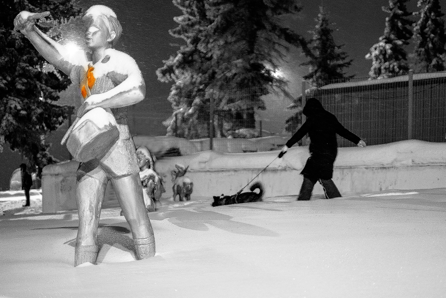 Ночной город... Зима город ночь