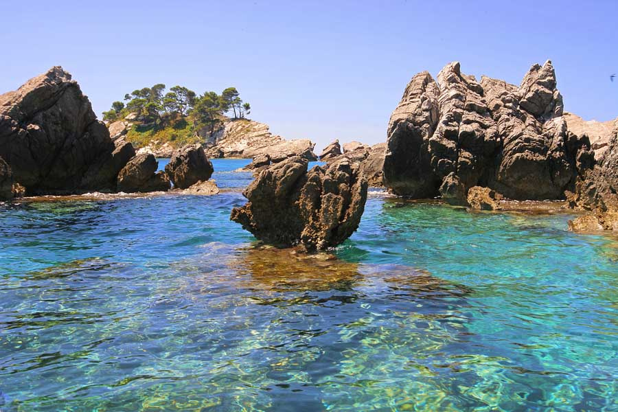 Теплое море и каменный цветок море