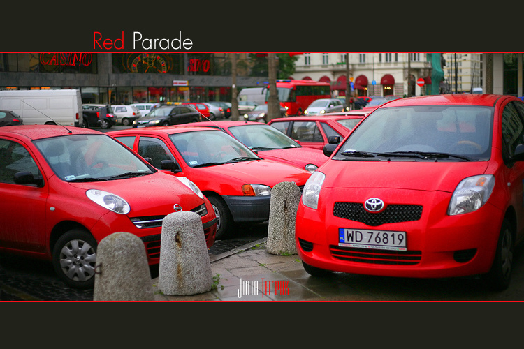 Red Parade машины, авто, автомобили, красные, улица, стоянка, паркинг