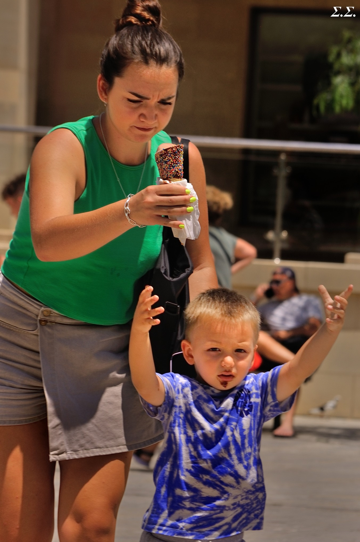 FRUSTRATED MOM AND FREED BOY 
