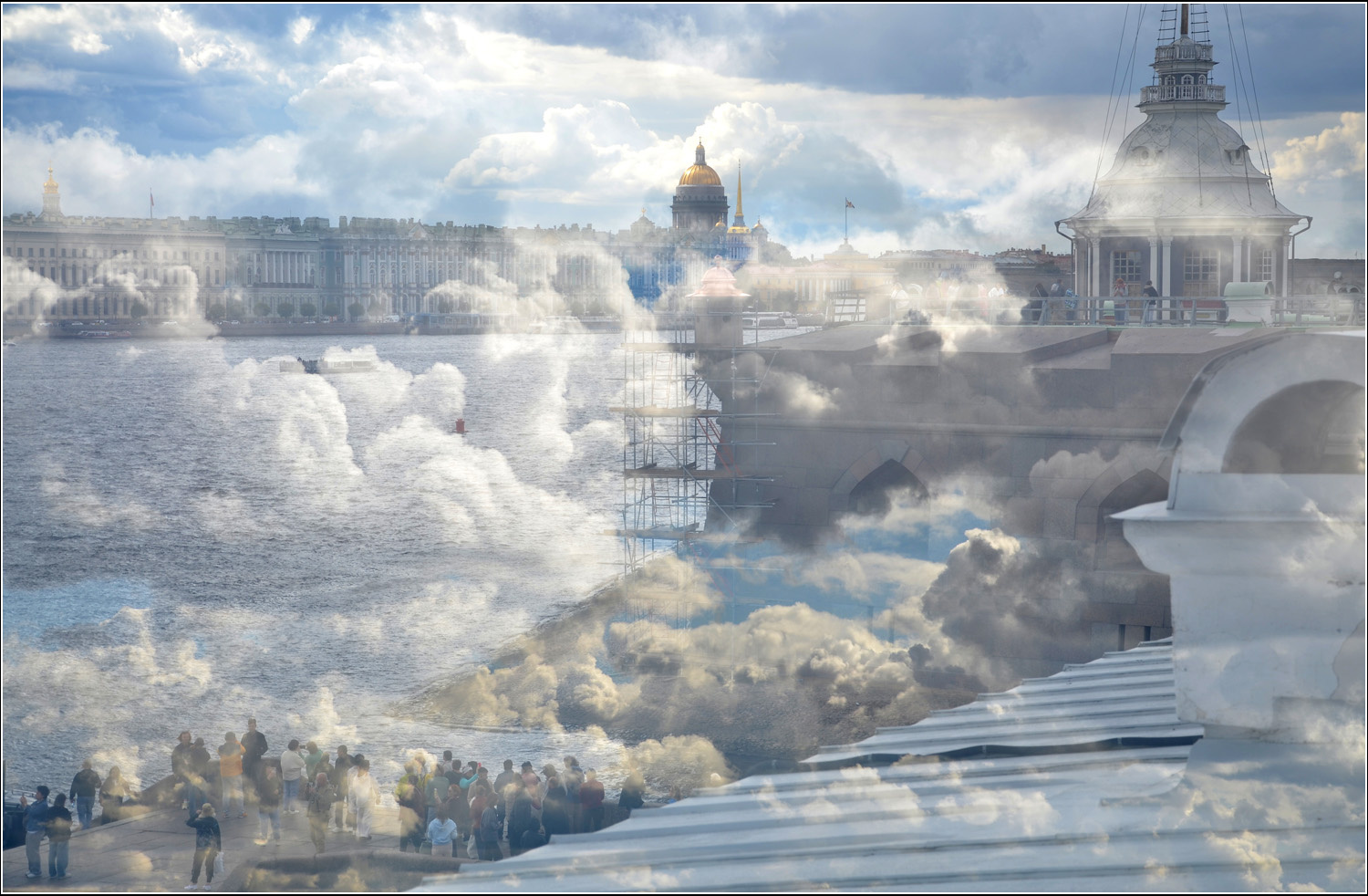 Между небом и Невой Петербург мультиэкспозиция