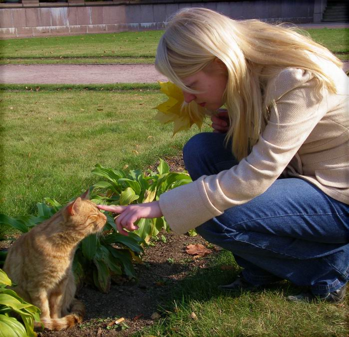 диалог девушка кот