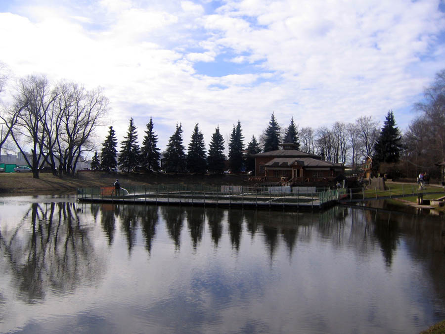 Русская рыбалка река, деревья, небо