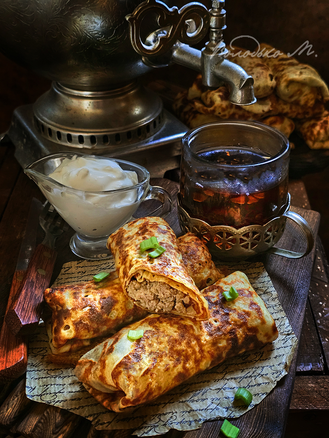 Блины с мясом 