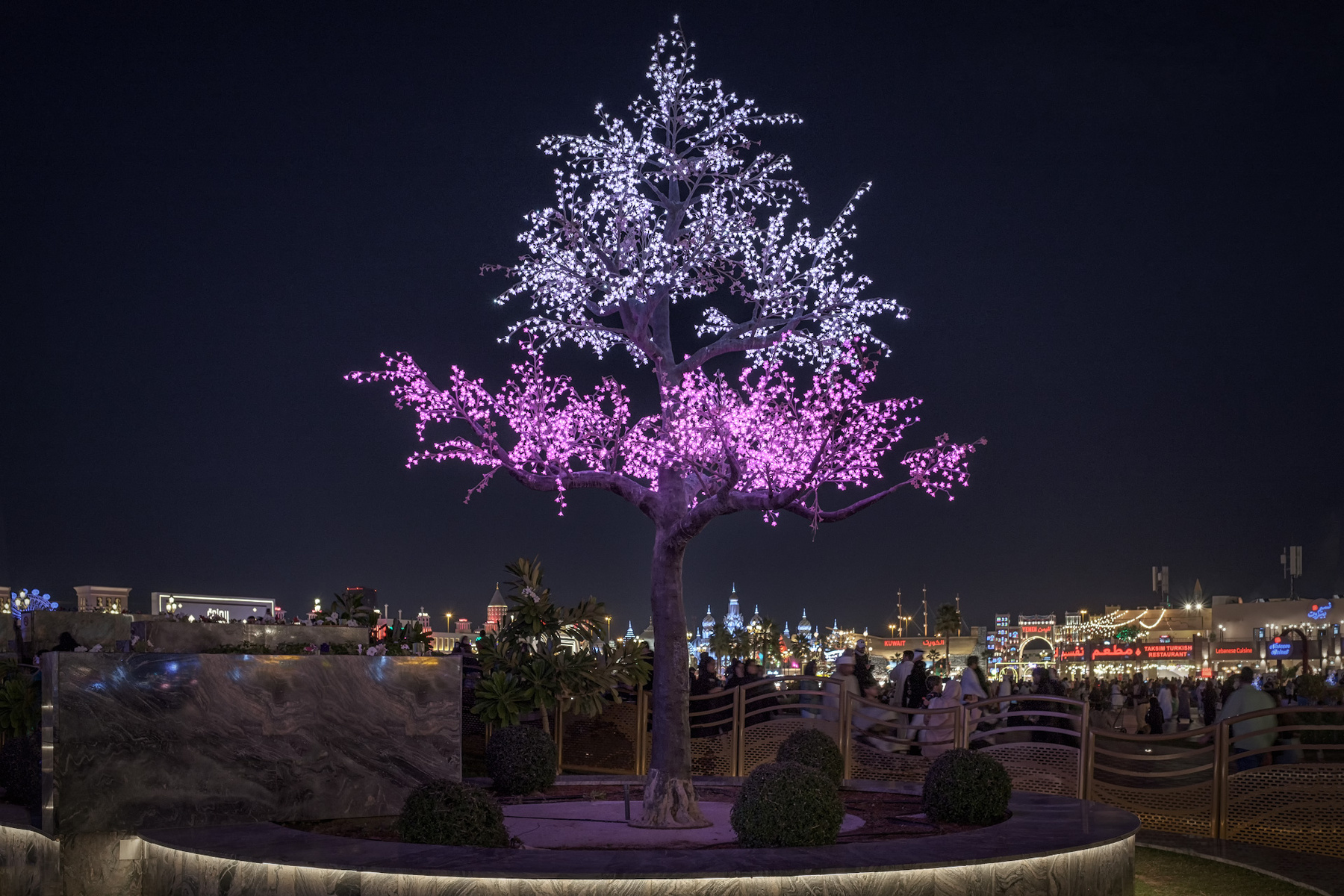 Light Tree globalvillage dubai tree light night illumination lights landscape cityscape scenery travel outdoors uae chizh