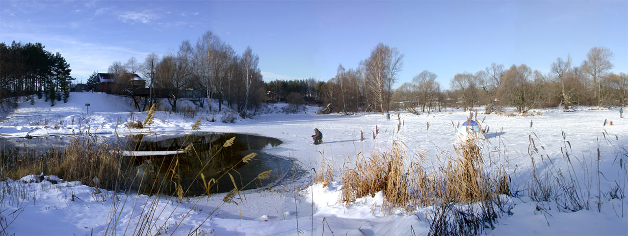 замершая река 