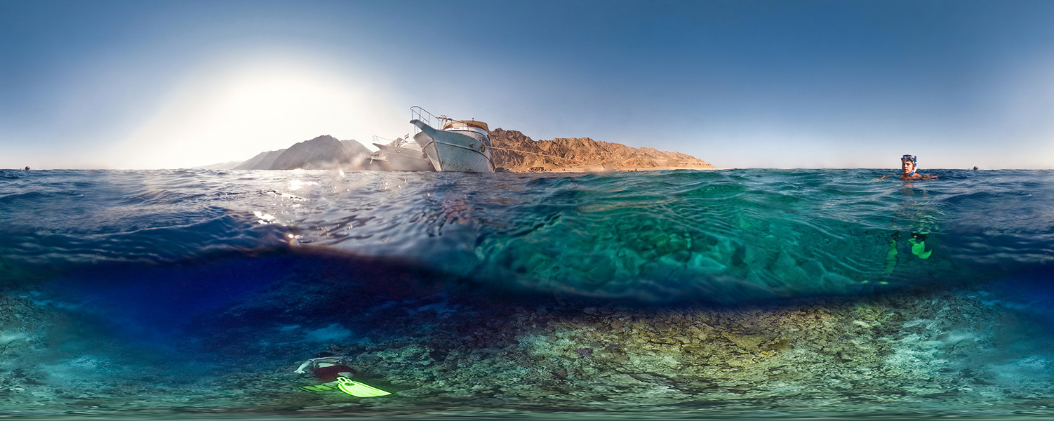 вид сквозь Красное море Египет Красное море Red sea Egypt Danab split spherical panorama сферическая панорама сплит ivvi.name