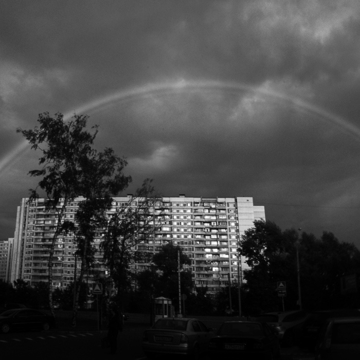 rainbow fall радуга, ч/б