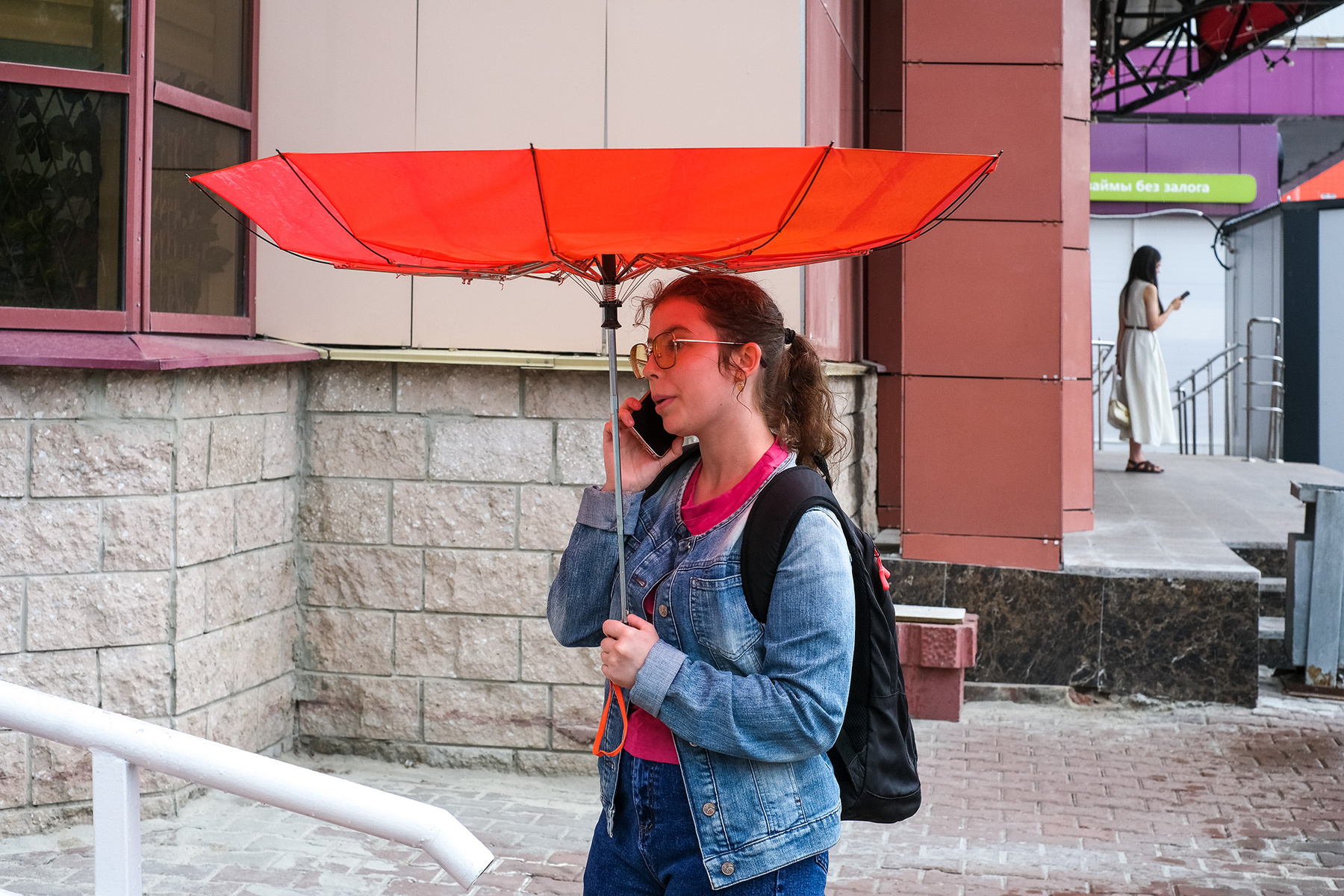 После дождя... лето город улица девушка дождь