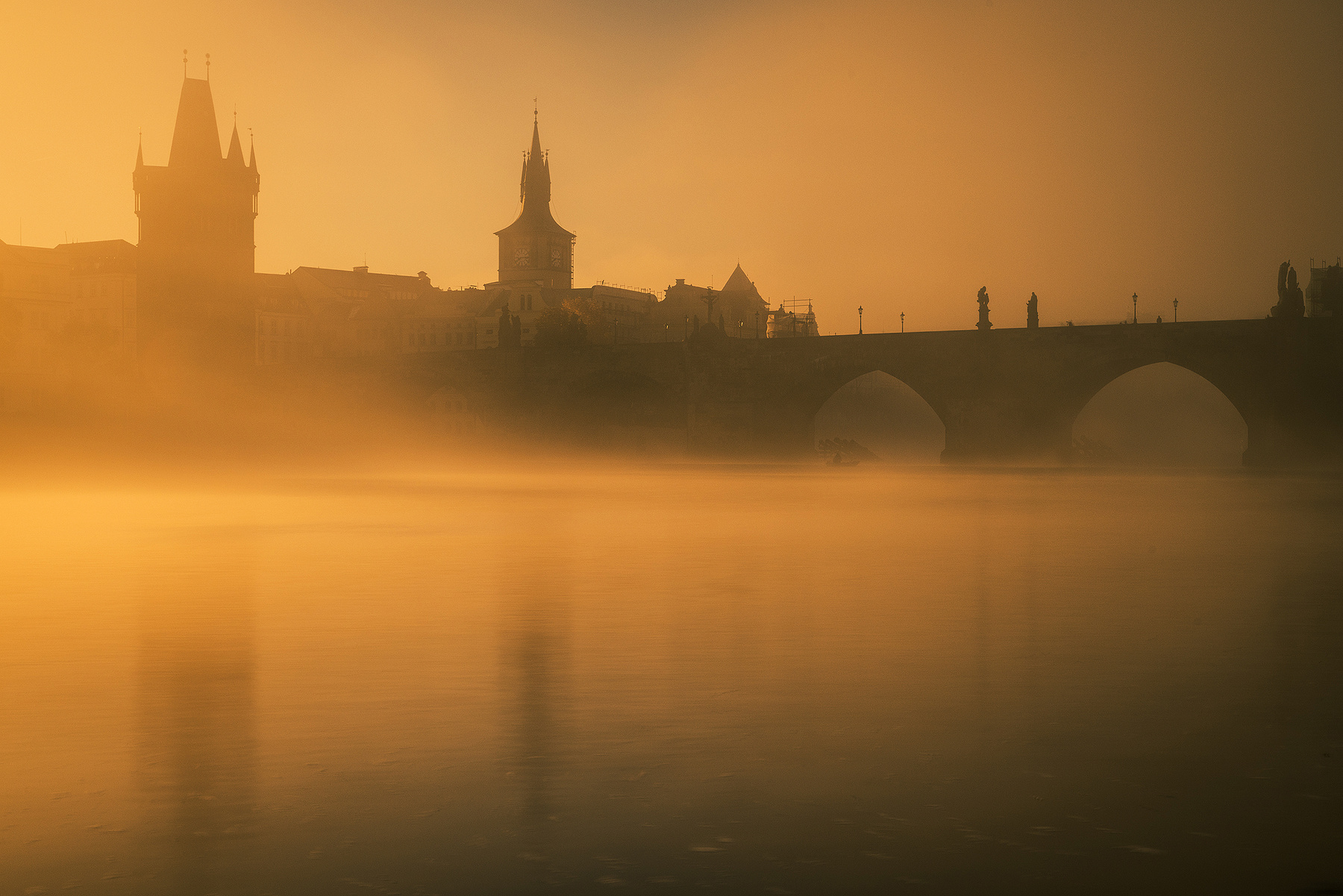 Prague in the fog 
