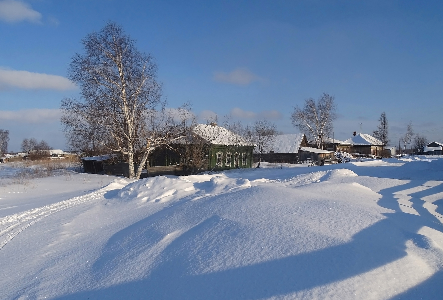 Проулок Томская область зима село пейзаж